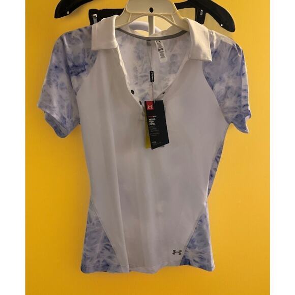 Under Armour Tops - NWT Under Armour HeatGear Polo Shirt Moisture Wicking Fitted Purple Small CR3